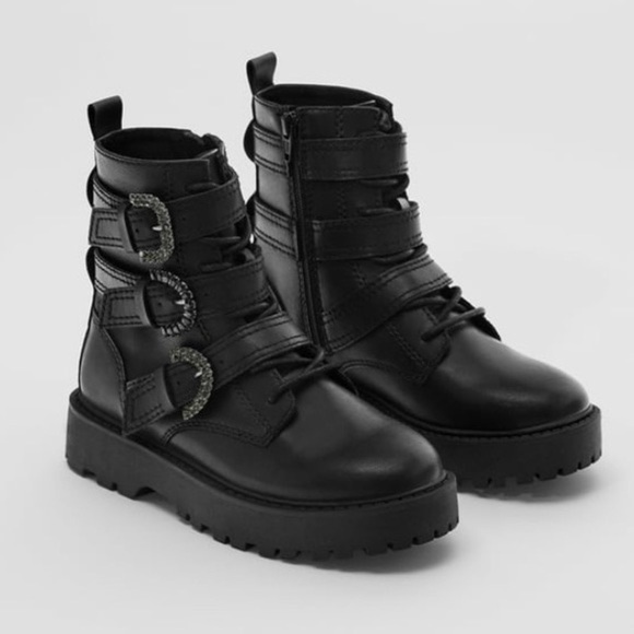 Zara Black Kids Jewel Boots Size 34 - Picture 2 of 15